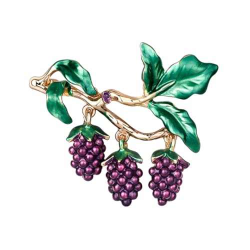 GLSTOY Trauben Brosche aus hochwertiger Legierung mit glänzender Emaille Modischer Schmuck für Damen und Mädchen Vielseitiges Accessoire für Anzug Kleid Schal und festliche Anlässe von GLSTOY