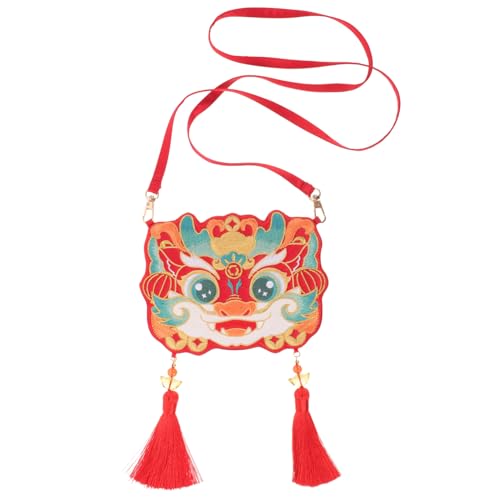 GLSTOY Chinesisches Drachenjahr Bestickte Umhängetasche Crossbody-kosmetiktasche Traditioneller Stil Hanfu-accessoire Polyester-material von GLSTOY