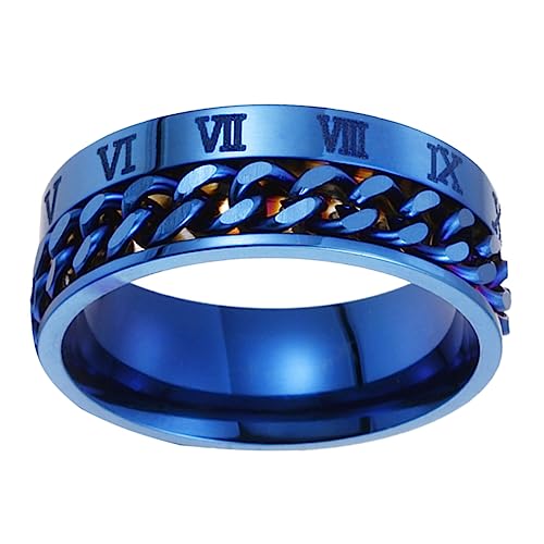 GLSTOY Titanstahl Ring Mit Römischen Ziffern Für Damen Und Herren Stylischer Und Dekorativer Ringschmuck Für Alltag Und Hochzeit von GLSTOY