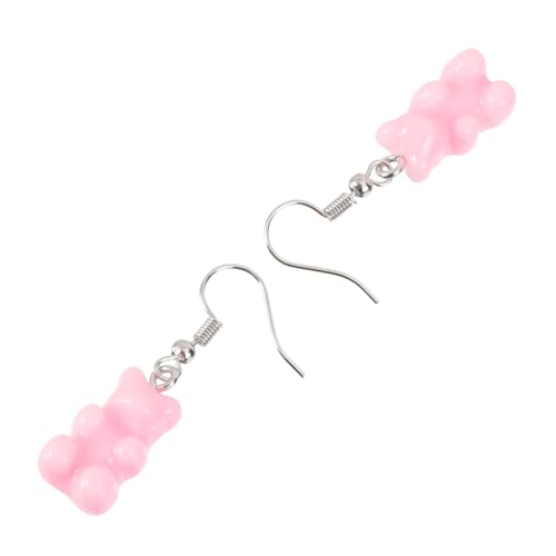 GLSTOY Versatile Candy Farbige Ohrringe Damen Bär Anhänger Stilvolle Baumelnde Ohrhänger Leicht Tragbar Alltagsschmuck von GLSTOY