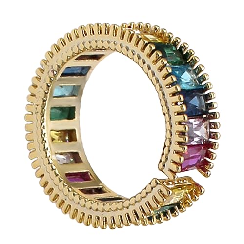 GLSTOY Verstellbarer Bunter Offener Ring Damen Vintage Stil Regenbogenfarben Schmuck Verstellbar Modisch für Hochzeit Valentinstag Muttertag von GLSTOY