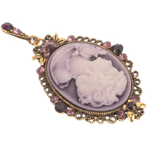 GLSTOY Vintage Damenbrosche mit Viktorianischem Damenportrait Eleganter Strass anstecknadel aus Legiertem Material Modischer Schmuck für Party Business und Alltag Individuell von GLSTOY