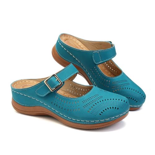 GLSTOY Vintage Keilsandaletten Damen Komfortable Slipper mit Mittlerem Absatz in Langlebiges Fußbekleidungszubehör Leicht Anzuziehen Passend zu Röcken und Kleidern von GLSTOY