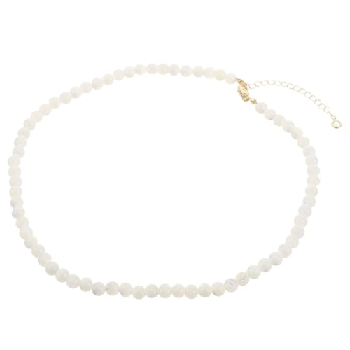 GLSTOY Weiße Perlenkette Süßwasserperlenkette Für Damen Zierliche Perlenkette 6 Mm Zeitlose Eleganz von GLSTOY