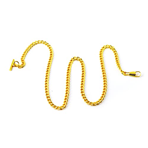 GLSTOY Vintage Taschenuhr-Kette Aus Metall Lange Jeans-gürtelkette Mit T-bar-Schnalle Für Herren Und Damen Goldfarbe Für Formelle Und Anlässe von GLSTOY