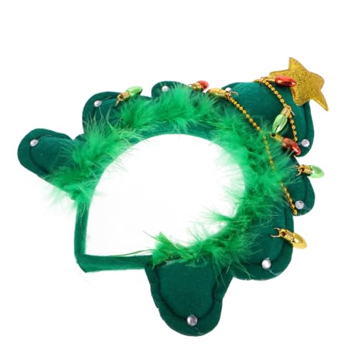 GLSTOY Christmas Headband Weihnachtlicher Haarreif Für Frauen Im Weihnachtsbaum Design Mit Glöckchen Festlicher Haarschmuck Für Die Kalte Jahreszeit Und Partys Ideal Als Weihnachtsaccessoire von GLSTOY