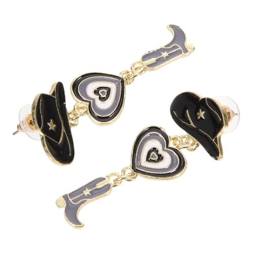 GLSTOY Western Schmuck Ohrringe Damen Cowgirl Stiefel Motiv Mehrlagig Leichtes Legierungsschmuck Accessoire Für Cosplay Halloween Und Alltag von GLSTOY