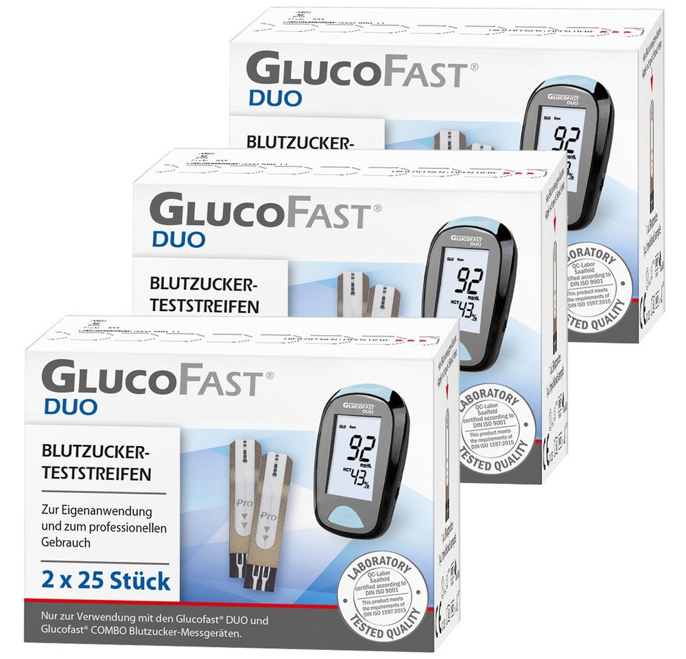 GLUCOFAST Blutzucker-Teststreifen DUO, 150 Diabetes Teststreifen 150-St., Für das Glucofast DUO Blutzucker Messgerät GLUCOFAST Blutzucker-Teststreifen DUO, 150 Diabetes Teststreifen 150-St., Für das Glucofast DUO Blutzucker Messgerät von GLUCOFAST