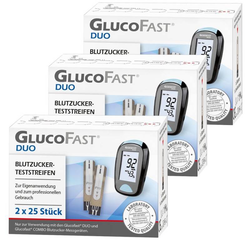 GLUCOFAST Blutzucker-Teststreifen DUO, 150 Diabetes Teststreifen 150-St., Für das Glucofast DUO Blutzucker Messgerät GLUCOFAST Blutzucker-Teststreifen DUO, 150 Diabetes Teststreifen 150-St., Für das Glucofast DUO Blutzucker Messgerät von GLUCOFAST