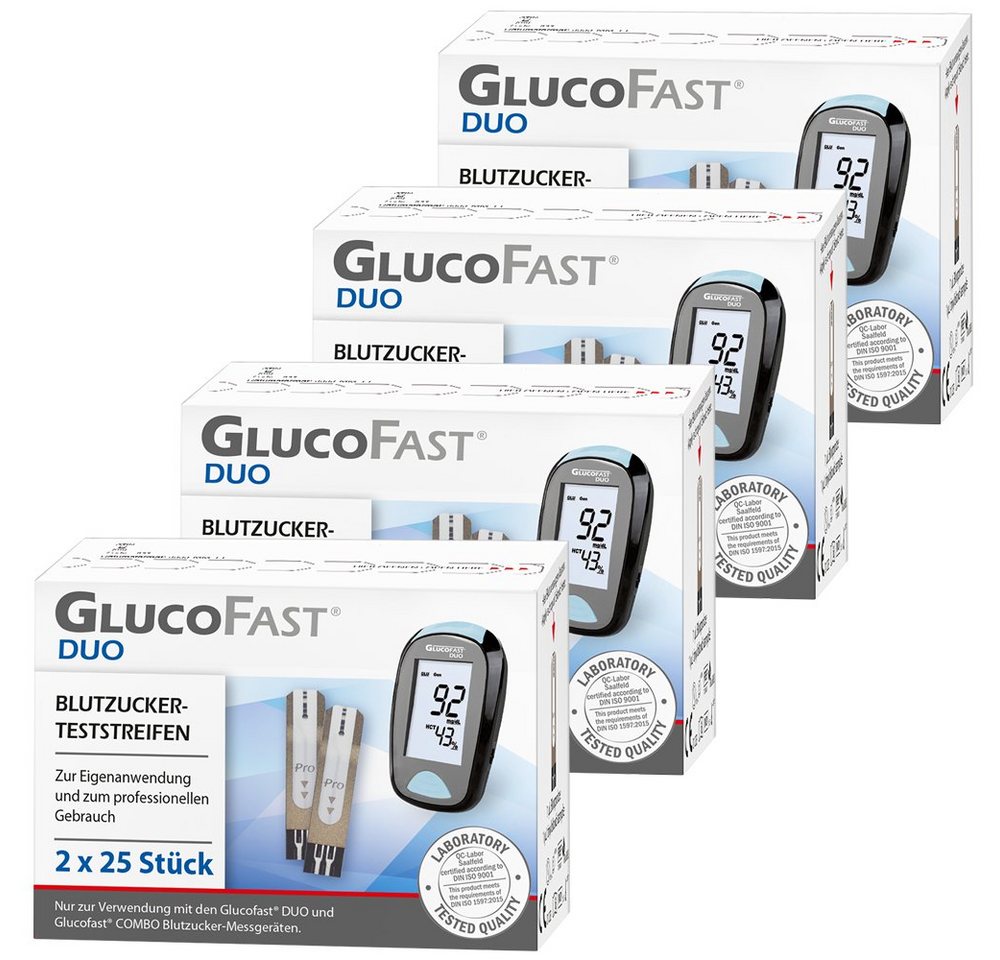 GLUCOFAST Blutzucker-Teststreifen DUO, 200 Diabetes Teststreifen 200-St., Für das Glucofast DUO Blutzucker Messgerät GLUCOFAST Blutzucker-Teststreifen DUO, 200 Diabetes Teststreifen 200-St., Für das Glucofast DUO Blutzucker Messgerät von GLUCOFAST