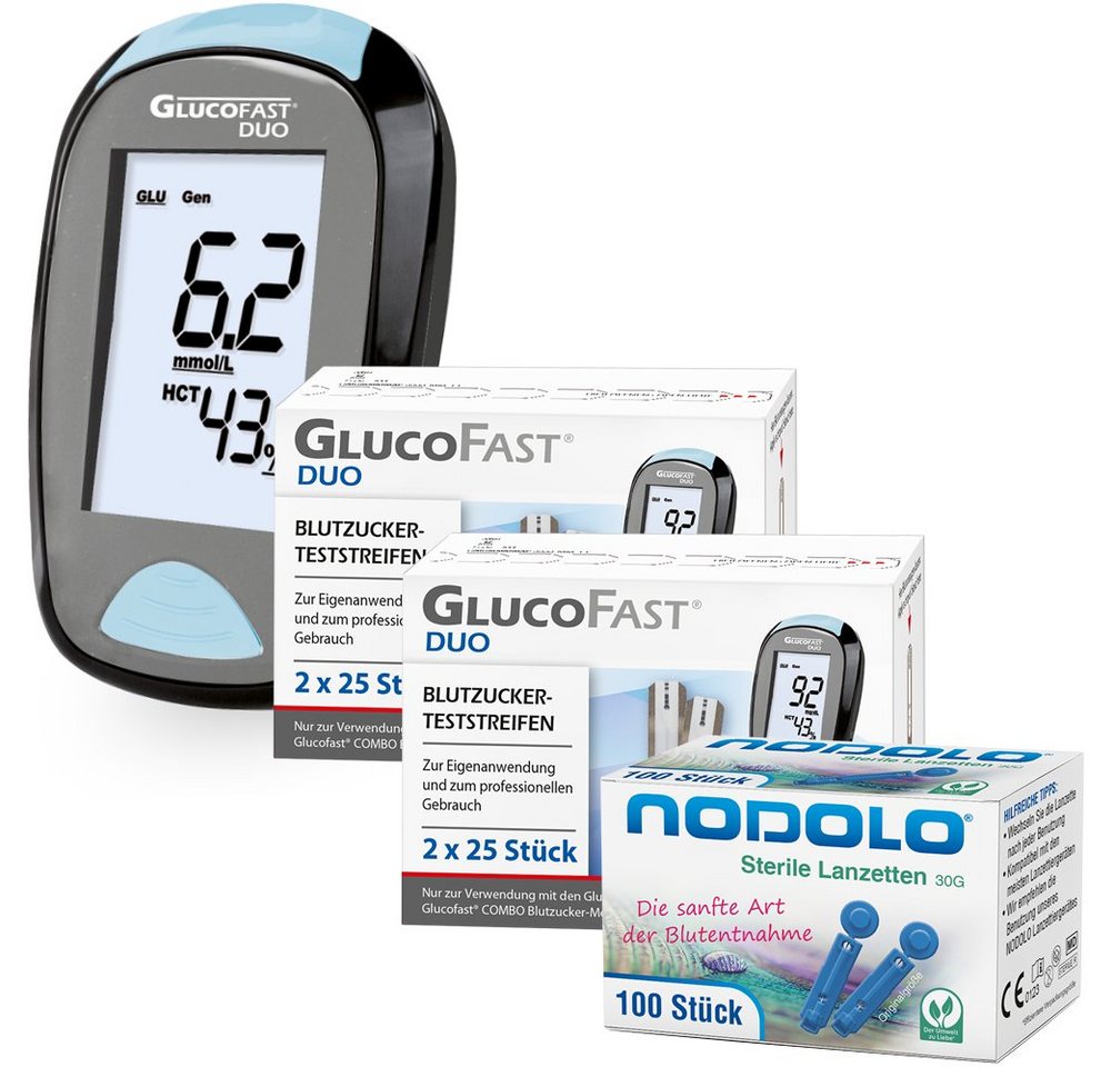 GLUCOFAST Blutzuckermessgerät DUO in MG, Blutzuckermessgerät komplettset, Ink. 110 Blutzucker Teststreifen, 110 Lanzetten und 1 Lanzettiergerät GLUCOFAST Blutzuckermessgerät DUO in MG, Blutzuckermessgerät komplettset, Ink. 110 Blutzucker Teststreifen, 110 Lanzetten und 1 Lanzettiergerät von GLUCOFAST
