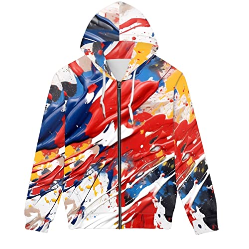 GLUDEAR Unisex Realistischer 3D-Digitaldruck Full Zip Hoodie Jacken Kapuzen-Sweatshirt, Splash Paint Art, 5X-Large GLUDEAR Unisex Realistischer 3D-Digitaldruck Full Zip Hoodie Jacken Kapuzen-Sweatshirt, Splash Paint Art, 5X-Large von GLUDEAR