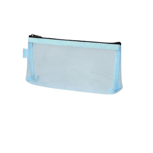 GLYLFQZJ Mäppchen 1Pc Mesh Transparent Niedliche Einfache Tragbare Stiftstiftbeutelbeutelbag School Office Supply Stationerie Aufbewahrungskoffer-Blau von GLYLFQZJ