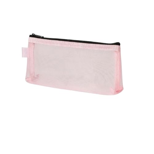 GLYLFQZJ Mäppchen 1Pc Mesh Transparent Niedliche Einfache Tragbare Stiftstiftbeutelbeutelbag School Office Supply Stationerie Aufbewahrungskoffer-Rosa von GLYLFQZJ