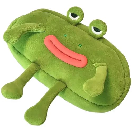 GLYLFQZJ Mäppchen Desktop Organizer Big Mund Frosch Stiftbeutel Große Kapazität Kosmetische Beutel Bleistift Koffer Plush Stationery Beutel Schulbüro-Grün von GLYLFQZJ