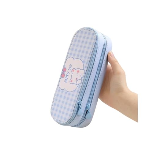 GLYLFQZJ Mäppchen Niedliche Mehrschichtstifte Gehäuse Mit Großer Kapazität Ästhetik Stationery Bleistift Bag Box Mädchen Organisatorin Kawaii Schulmaterial-Blau Niedliche Bear2 Legen von GLYLFQZJ