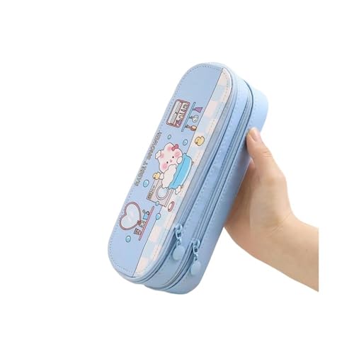 GLYLFQZJ Mäppchen Niedliche Mehrschichtstifte Gehäuse Mit Großer Kapazität Ästhetik Stationery Bleistift Bag Box Mädchen Organisatorin Kawaii Schulmaterial-Blaubad 2 Schicht von GLYLFQZJ