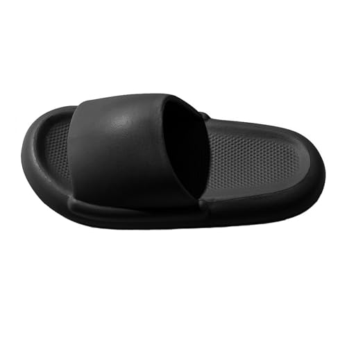 Duschgleiter, Wolkenrutscher für Damen und Herren, weich, leicht, rutschfest, bequem, Duschschuhe für Sommer, drinnen und draußen, Strandpantoffeln (Schwarz, Alpha-XL) von GLigeT