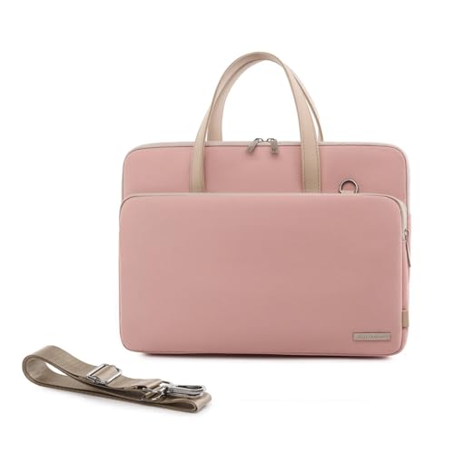 GLigeT Laptoptasche Schutzhülle 13-16 Zoll Laptoptasche Tablet Computer Schutzhülle Große Kapazität Koffer Aktentasche Schulter Umhängetasche Laptophülle (Color : Pink, Size : For 13-14 inch) von GLigeT