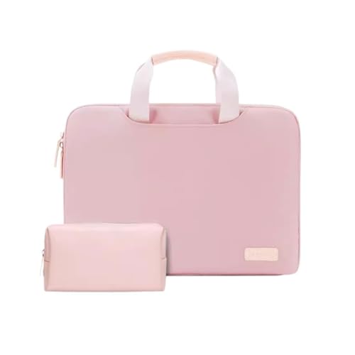 GLigeT Laptoptasche Schutzhülle Hochwertige Laptoptasche, 15,6-Zoll-Laptoptasche, große Kapazität, multifunktionale Aktentasche Laptophülle (Color : Pink) von GLigeT