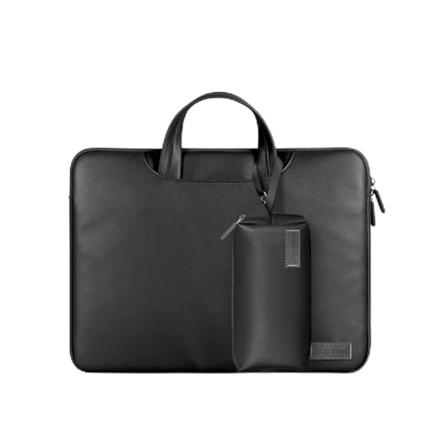 GLigeT Laptoptasche Schutzhülle Laptoptasche, Umhängetasche, Business-Aktentasche, 13/15 Zoll, große Kapazität, Tablet-Tasche, Pendler-Reise-Handtasche Laptophülle (Color : Schwarz, Size : 13 inch) von GLigeT