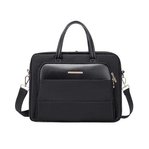 GLigeT Laptoptasche Schutzhülle Laptoptasche Damen Handheld-Aktentasche mit großem Fassungsvermögen Schulter-Crossbody-15,6-Zoll-Liner-Tasche Laptophülle (Color : Schwarz) von GLigeT