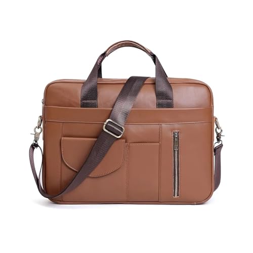 GLigeT Laptoptasche Schutzhülle Lederhandtasche, Laptop-Aktentasche, Retro-Reise-Umhängetasche, 15,6-Zoll-Laptop-Schutzhülle mit großer Kapazität Laptophülle (Color : Schwarz, Size : 15.6-inch) von GLigeT