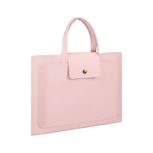 GLigeT Laptoptasche Schutzhülle Ultradünne Handtasche, PU-Leder, Tablet-Schutzhülle, Laptoptasche, einfache modische Pendler-Aktentasche, 14/15 Zoll Laptophülle (Color : Pink, Size : 14") von GLigeT