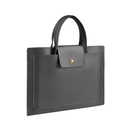 GLigeT Laptoptasche Schutzhülle Ultradünne Handtasche, PU-Leder, Tablet-Schutzhülle, Laptoptasche, einfache modische Pendler-Aktentasche, 14/15 Zoll Laptophülle (Color : Schwarz, Size : 15") von GLigeT