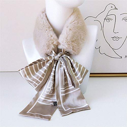 GLigeT Schals Elegante Winter Warm Faux Kaninchen Kragen Schal Schal Wrap Frauen Schwarz Lange Dünne Twill Seide Stirnband Schals Warm Herbst (Color : 5) von GLigeT