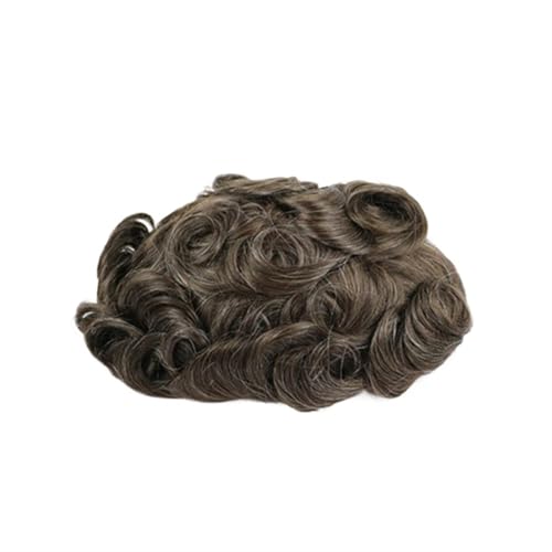 Herren Perücken Topper for Natural Human Hair Gray Hair for Men Toupee for Hair Prothese for Men Swiss Lace Wigs PU Wigs for Indian Human Hair for Men Parru von GLigeT