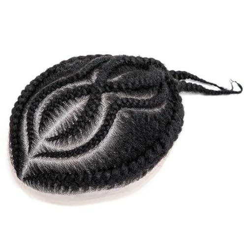 Herrenperückenhaar Geflochtenes Toupet für Männer, Vollspitzenbasis Zöpfe, Menschenhaar, männliche Haarprothese für schwarze Männer Männer Perücke von GLigeT