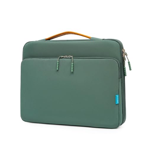 Laptoptasche Schutzhülle Laptop-Hülle, 13,3/14,1/15,6 Zoll Notebook-Hülle, tragbare Reise-Tragetasche, wasserdichte Handtasche Laptophülle (Color : Dark Green, Size : For 13-14 Inch) von GLigeT