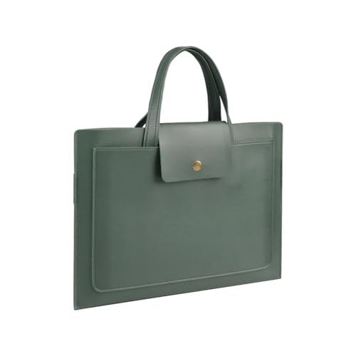 Laptoptasche Schutzhülle Ultradünne Handtasche, PU-Leder, Tablet-Schutzhülle, Laptoptasche, einfache modische Pendler-Aktentasche, 14/15 Zoll Laptophülle (Color : Dark Green, Size : 14") von GLigeT