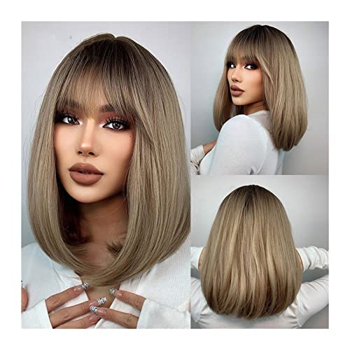 perücken Bob Blonde Perücke mit Pony Golden Braun Gerade Schulterlangen Synthetische Perücke for Frauen Hitzebeständige Perücke for Party Tägliche Kleidung Perücke perücken Bob Blonde Perücke mit Pony Golden Braun Gerade Schulterlangen Synthetische Perücke for Frauen Hitzebeständige Perücke for Party Tägliche Kleidung Perücke von GLigeT