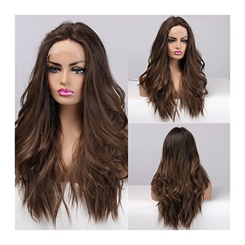 perücken Lange braune Spitze Front Perücke mit Babyhaar 22 Zoll Wellenförmige Teil Spitze Synthetische Perücken for Frauen Natürliche Hohe Dichte Hitzebeständige Wellenförmige Cosplay Perücke Perücke perücken Lange braune Spitze Front Perücke mit Babyhaar 22 Zoll Wellenförmige Teil Spitze Synthetische Perücken for Frauen Natürliche Hohe Dichte Hitzebeständige Wellenförmige Cosplay Perücke Perücke von GLigeT