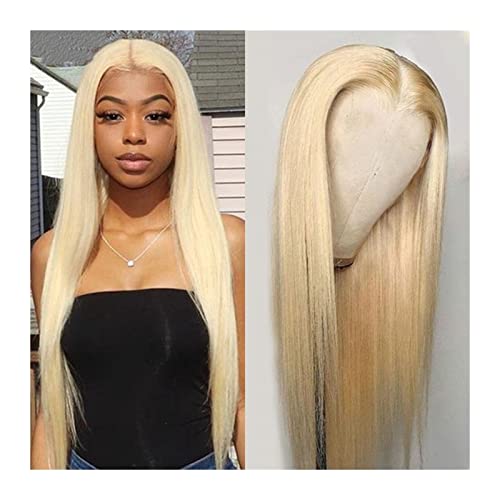 perücken Peruanische gerade Spitze Front Perücke 16-26 Zoll 613 Blonde Spitze Frontal Perücke Remy Hair Transparent 13x4 Spitze Frontal Human Hair Perücke for Frauen Perücke (Size : 250%, Color : 22 von GLigeT