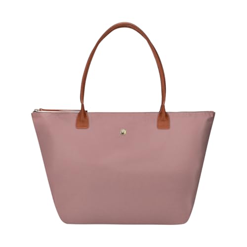 GM LIKKIE Damen Faltbare Nylon Tote Bag Leichte Schulter Geldbörse mit Top Griff Geräumige Hobo Bag für Arbeit und Reisen, Pink GM LIKKIE Damen Faltbare Nylon Tote Bag Leichte Schulter Geldbörse mit Top Griff Geräumige Hobo Bag für Arbeit und Reisen, Pink von GM LIKKIE