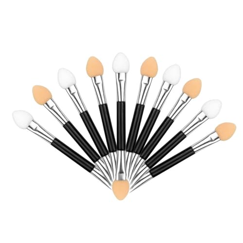 10 PCs Doppelseitig Lidschattenbürsten Make Up Pinsel Lidschatten Applikator Make Up Schönheitskosmetikwerkzeug Für Augen Make Up von GMBYLBY