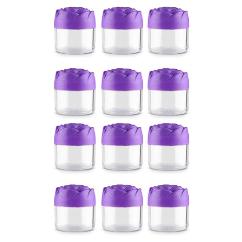 12 Stück Kosmetikbehälter In Rosenform Leere Töpfe Transparente Runde Töpfe Glas Mit Deckel Für Lidschatten Ohrringe Creme von GMBYLBY