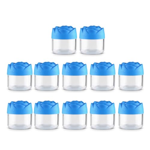 12 Stück Kosmetikbehälter In Rosenform Leere Töpfe Transparente Runde Töpfe Glas Mit Deckel Für Lidschatten Ohrringe Creme von GMBYLBY