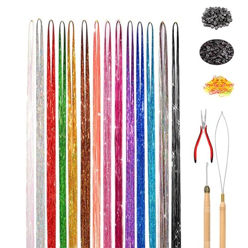 14/16/20/22/30 Clours Haarlastel Kits Mit Werkzeug Lastmittelhaarverlängerungen Funkelnde Haarzubehör Einfach Zu Bedienen Für Frauen von GMBYLBY