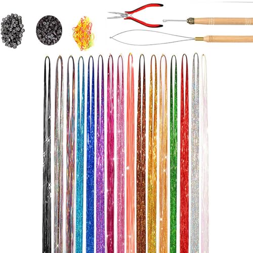 14/16/20/22/30 Clours Haarlastel Kits Mit Werkzeug Lastmittelhaarverlängerungen Funkelnde Haarzubehör Einfach Zu Bedienen Für Frauen von GMBYLBY