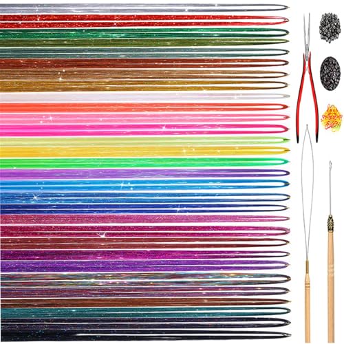 14/16/20/22/30 Clours Haarlastel Kits Mit Werkzeug Lastmittelhaarverlängerungen Funkelnde Haarzubehör Einfach Zu Bedienen Für Frauen von GMBYLBY