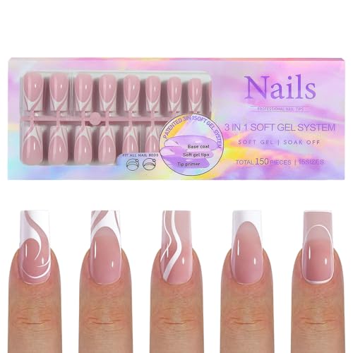 150 Stück On Nails Art Tip Abnehmbare Nahtlose Designs Abnehmbare Nahtlose Maniküre Spitzen Für Frauen von GMBYLBY