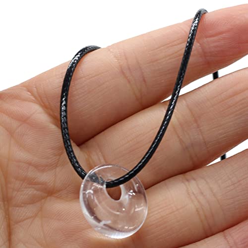 18-mm Kreis Heilung Kristalle Halskette Natürliche Halbschütze Chakren Edelstein Amulett Lucky Coin Charme Schutz Heilung Kristall Halskette Für Frauen Naturstein Naturstein Für Männer Frauen Wachs von GMBYLBY