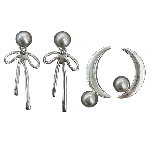 2 Paare Mondohrringe Drop Legiert Eleganter Bogenknoten Dangle Perfekt Für Tägliche Verschleißdaten Partys Trendige Ohrringe von GMBYLBY