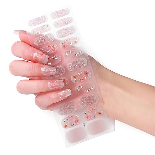 22pcs/Pack Nagel Wraps Frauen Nagellackstreifen Mehrfarbige Selbstklebende Fingernagelaufkleber Nagel Acrylnagelstreifen Kleber Nagelschlappen Gel Nagelaufkleber Vollnagel Wickel Nagelgel Polnische von GMBYLBY