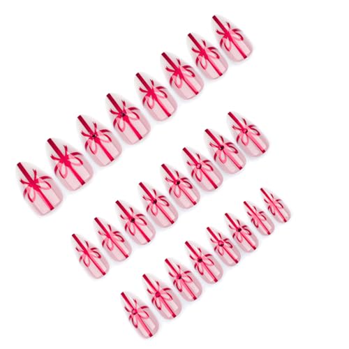 24 Stück Mandelnägel Zum Aufdrücken Weihnachten Künstliche Nägel Strasssteine Vollständige Abdeckungen Zum Aufkleben Kurze Künstliche Nägel Für Frauen von GMBYLBY