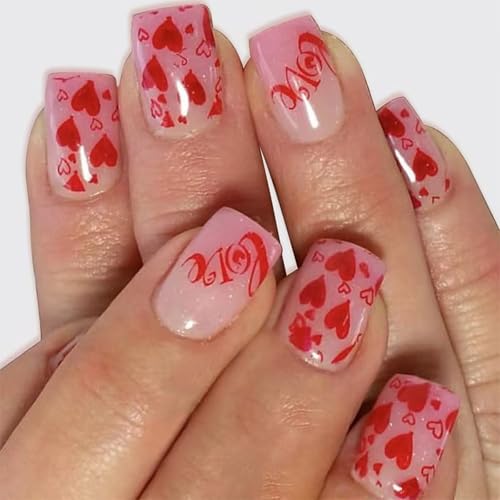 24 Stück Nägel Zum Aufdrücken Quadratisch Kleber Auf Den Nägeln Französische Kunstnägel Designs Falsche Nägel Künstliche Nägel Geschenke Für Frauen Und Mädchen von GMBYLBY